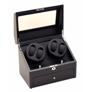 Diplomat Watch Winders Diplomat 31-425 Gothica Black Wood Quad Watch Winder