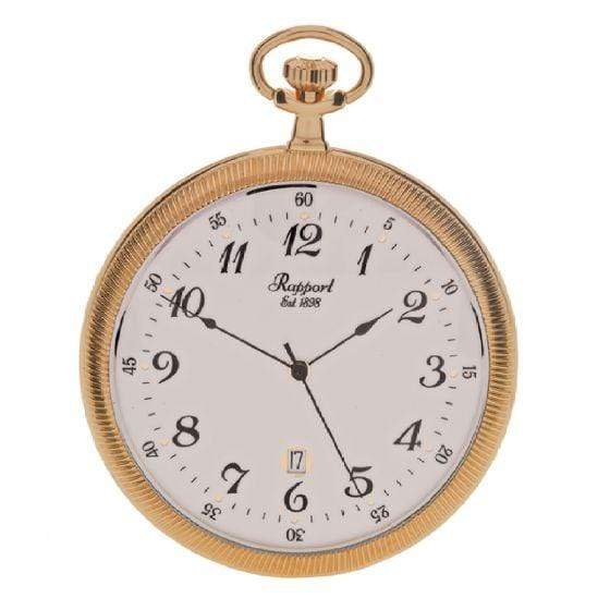 Rapport London Slim Open Face Gold Plated Pocket Watch