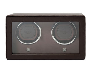 WOLF Watch Winder Brown WOLF Cub Double Watch Winder with Cover