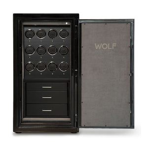 WOLF Onyx / Chrome WOLF Atlas 12 Piece Winder Safe