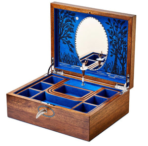 WOLF Ballet Swan Lake Walnut Wood WOLF Ballet Musical Jewelry Box