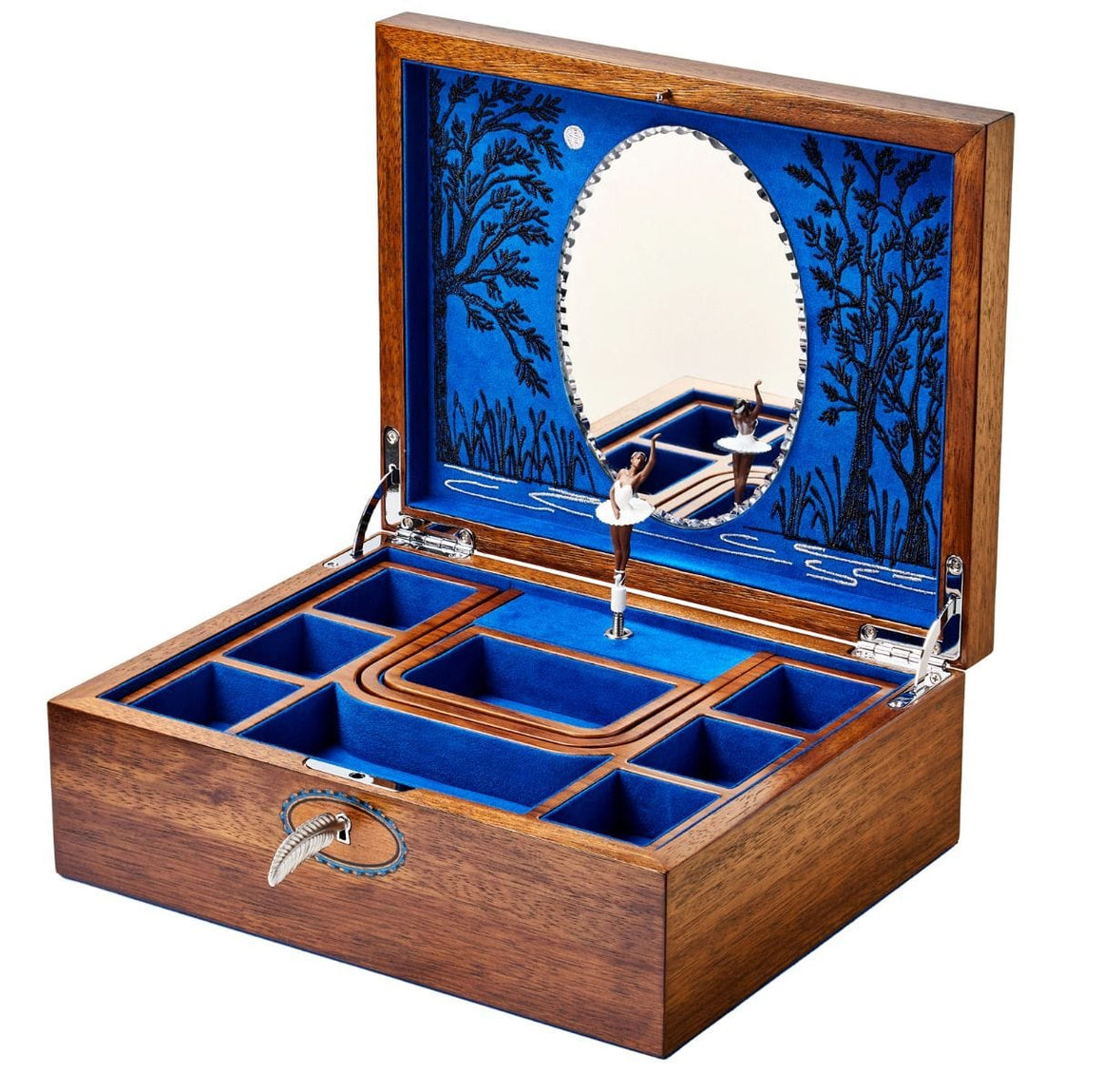 WOLF Sleeping Beauty Walnut Wood WOLF Ballet Musical Jewelry Box - Sleeping Beauty Walnut Wood