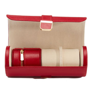 WOLF WOLF Palermo Double Watch Roll With Jewelry Pouch - Red