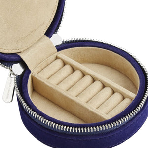 WOLF Jewelry Case Deep Blue WOLF Royal Asscher Round Jewelry Zip Case