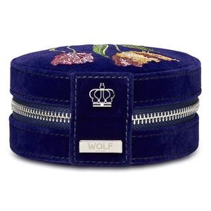 WOLF Jewelry Case Deep Blue WOLF Royal Asscher Round Jewelry Zip Case