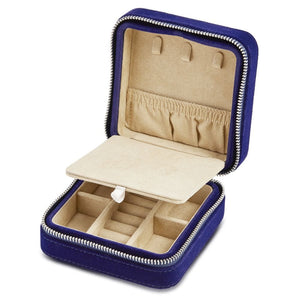 WOLF Jewelry Case Deep Blue WOLF Royal Asscher Square Jewelry Zip Case