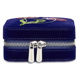 WOLF Jewelry Case Deep Blue WOLF Royal Asscher Square Jewelry Zip Case