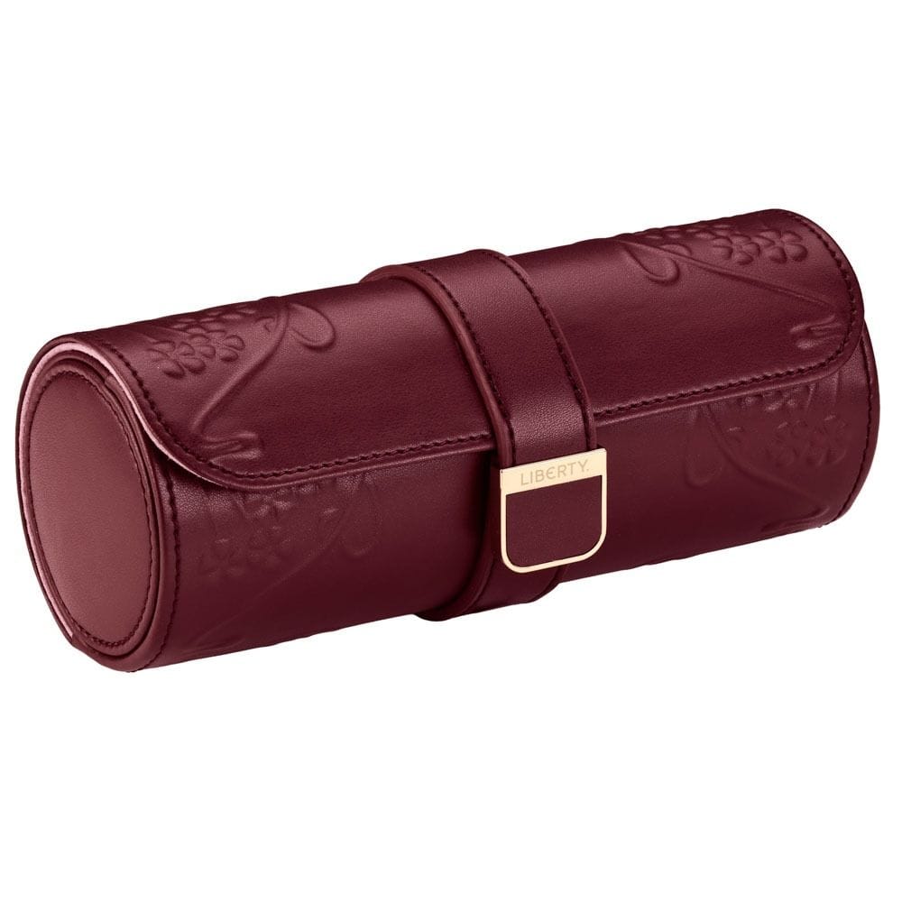WOLF Burgundy WOLF X LIBERTY Ianthe Triple Watch Roll - Burgundy