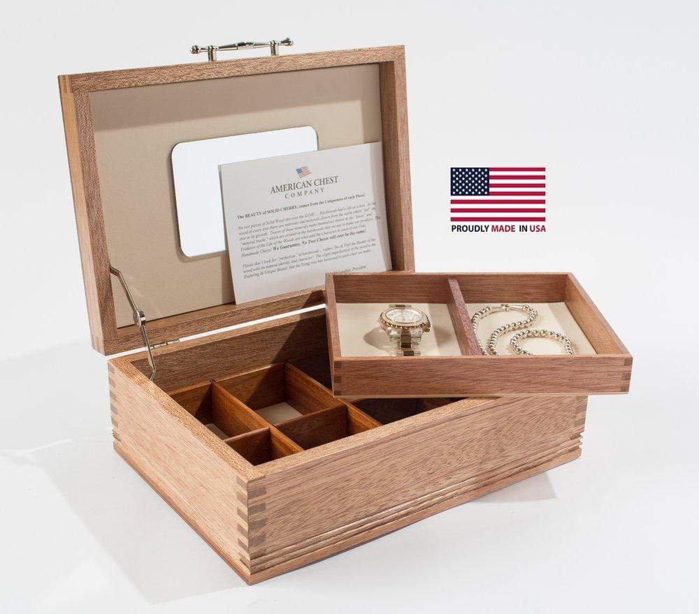 American Chests Jewelry Chest American Chests #JNE00 American, Solid Mahogany Jewel Chest; Made in USA!
