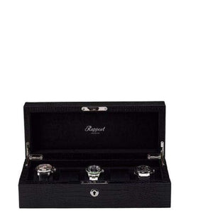 Rapport London Brompton Black Leather 5 Watch Collector Box