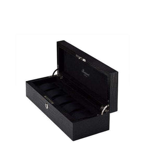 Rapport London Brompton Black Leather 5 Watch Collector Box