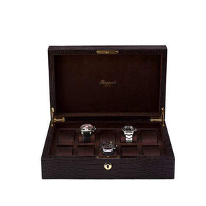 Rapport London Brompton Brown Leather 10 Watch Collector Box