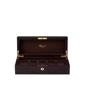 Rapport London Brompton Brown Leather 5 Watch Collector Box