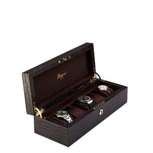 Rapport London Brompton Brown Leather 5 Watch Collector Box
