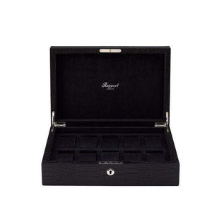 Rapport London Brompton Black Leather 10 Watch Collector Box