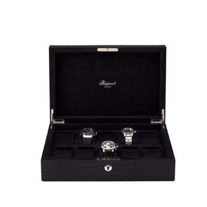 Rapport London Brompton Black Leather 10 Watch Collector Box