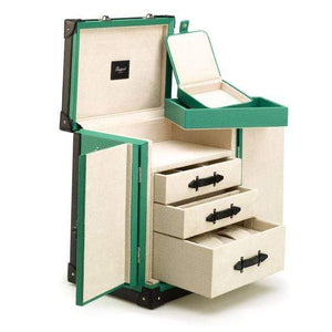 Rapport London Deluxe Jewelry Trunk, Green Leather