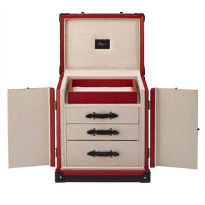 Rapport London Deluxe Jewelry Trunk Red Leather