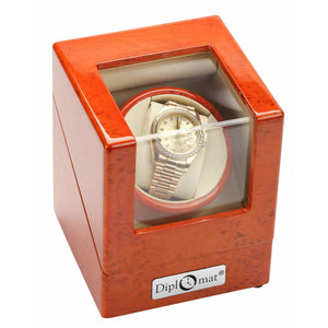 Diplomat Watch Winders Diplomat 31-406 Estate Burl Wood Finish Single Watch Winder