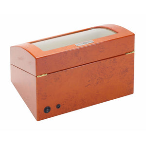 Diplomat Watch Winders Diplomat 31-415 Estate Burl Wood Finish Quad Watch Winder