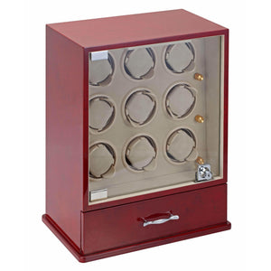 Diplomat Watch Winders Diplomat 31-420 Estate Cherry Wood Finish Nine Watch Winder