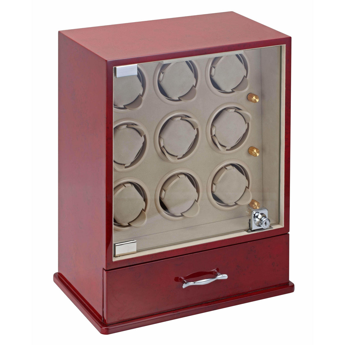 Diplomat Watch Winders Diplomat 31-420 Estate Cherry Wood Finish Nine Watch Winder