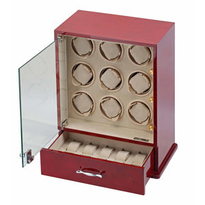 Diplomat Watch Winders Diplomat 31-420 Estate Cherry Wood Finish Nine Watch Winder