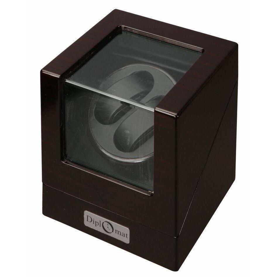 Diplomat Watch Winders Diplomat 31-423 Gothica Ebony Wood Finish Double Watch Winder