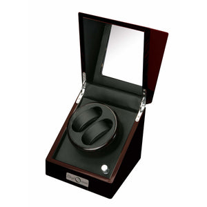 Diplomat Watch Winders Diplomat 31-423 Gothica Ebony Wood Finish Double Watch Winder