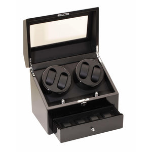 Diplomat Watch Winders Diplomat 31-425 Gothica Black Wood Quad Watch Winder
