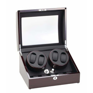 Diplomat Watch Winders Diplomat 31-426 Gothica Ebony Wood Finish Quad Watch Winder