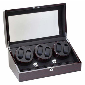 Diplomat Watch Winders Diplomat 31-427 Gothica Ebony Wood Finish Six Watch Winder