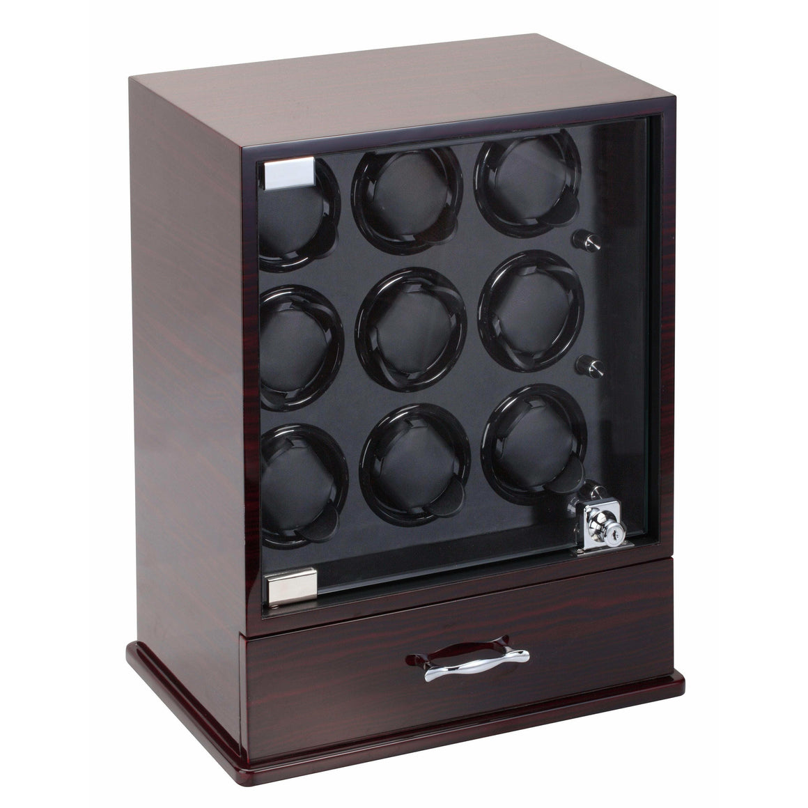 Diplomat Watch Winders Diplomat 31-429 Gothica Ebony Wood Finish Nine Watch Winder