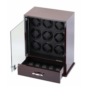 Diplomat Watch Winders Diplomat 31-429 Gothica Ebony Wood Finish Nine Watch Winder