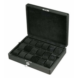 Diplomat Watch Case Diplomat 31-445 Black Carbon Fiber Eighteen Watch Case