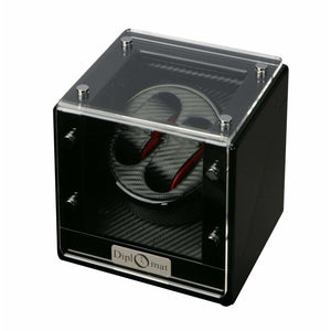 Diplomat Watch Winders Diplomat 31-475 Gothica Black Wood Double Watch Winder