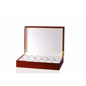 Diplomat Watch Case Diplomat 31-51514 Mahogany Wood Twelve Watch Storage Case