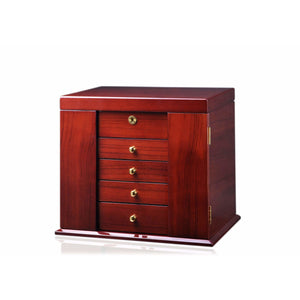 Diplomat Jewelry Chest Diplomat 31-516 Elegant Teak Wood Finish Jewelry Chest