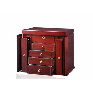 Diplomat Jewelry Chest Diplomat 31-516 Elegant Teak Wood Finish Jewelry Chest