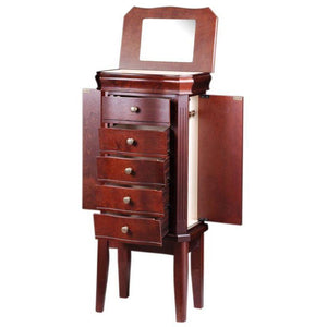 Diplomat Jewelry Chest Diplomat 31-557 Cherry Wood Finish Jewelry Armoire