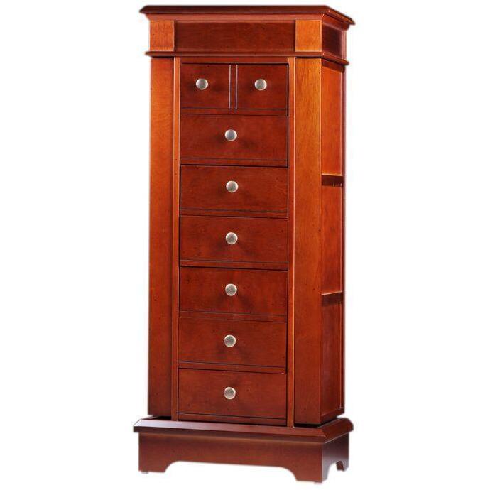 Diplomat Jewelry Chest Diplomat 31-558 Mahogany Wood Finish Jewelry Armoire
