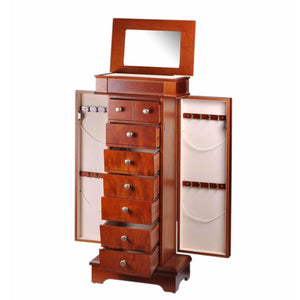 Diplomat Jewelry Chest Diplomat 31-558 Mahogany Wood Finish Jewelry Armoire