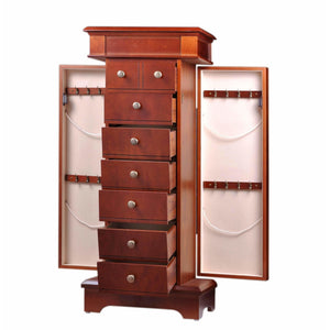 Diplomat Jewelry Chest Diplomat 31-558 Mahogany Wood Finish Jewelry Armoire