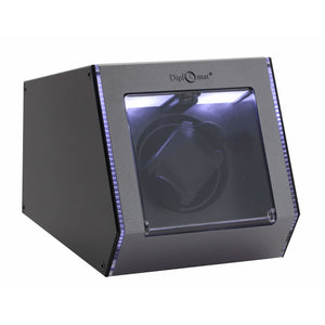 Diplomat Watch Winders Diplomat 34-151 Illuminum LED Lit Gray Aluminum Single Watch Winder