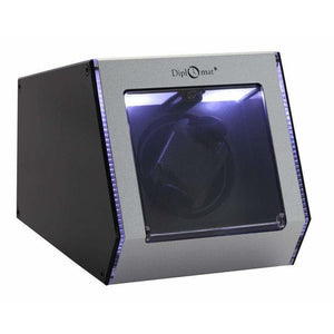 Diplomat Watch Winders Diplomat 34-152 Illuminum LED Lit Silver Aluminum Single Watch Winder