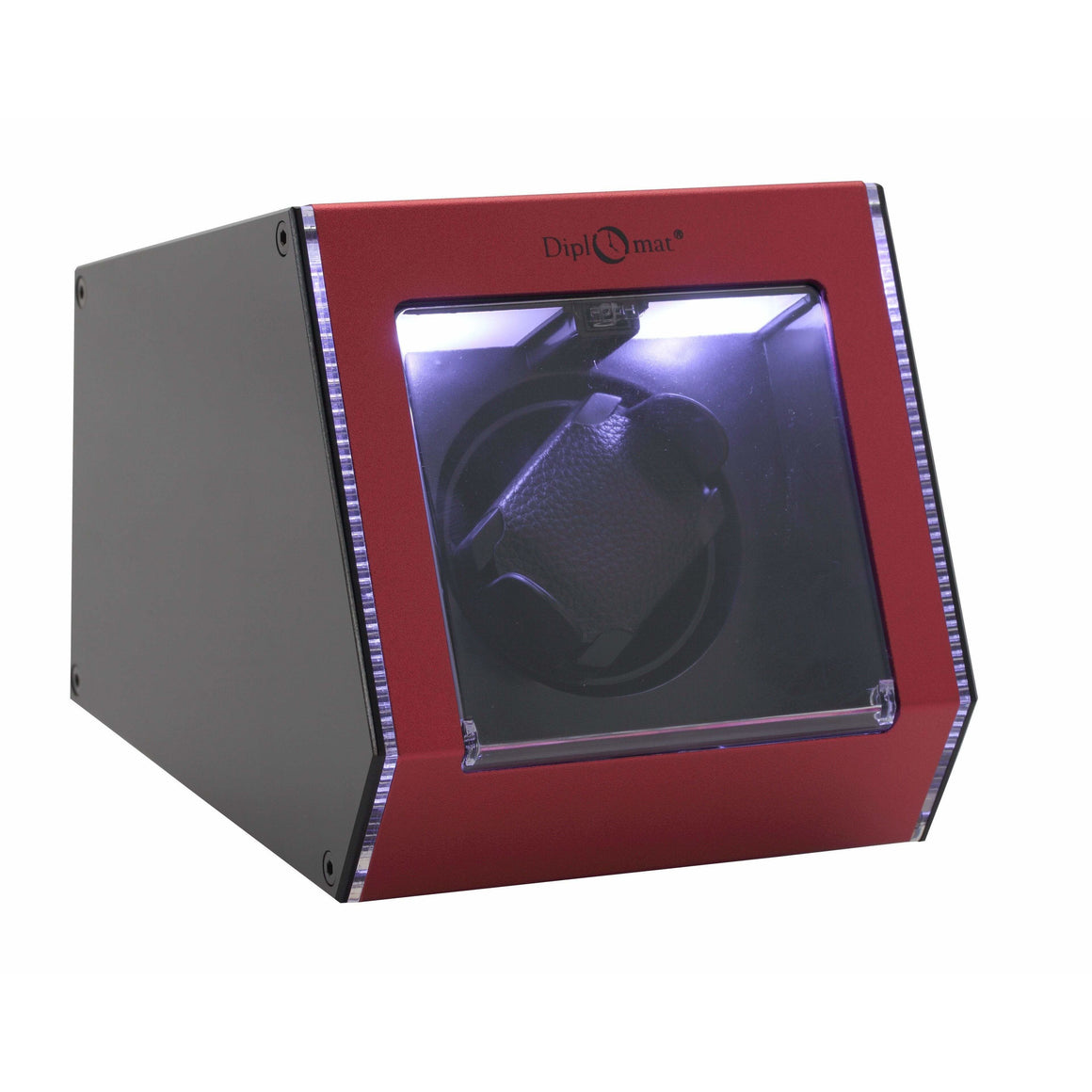 Diplomat Watch Winders Diplomat 34-153 Illuminum LED Lit Red Aluminum Single Watch Winder