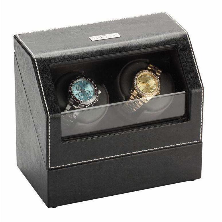 Diplomat Watch Winders Diplomat 34-502 Black Leather Double Watch Winder