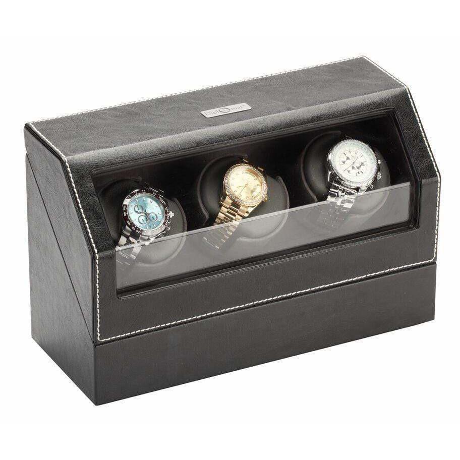 Diplomat Watch Winders Diplomat 34-503 Black Leather Triple Watch Winder