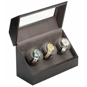 Diplomat Watch Winders Diplomat 34-503 Black Leather Triple Watch Winder
