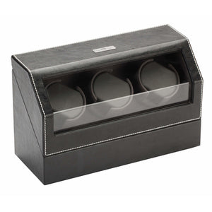 Diplomat Watch Winders Diplomat 34-503 Black Leather Triple Watch Winder